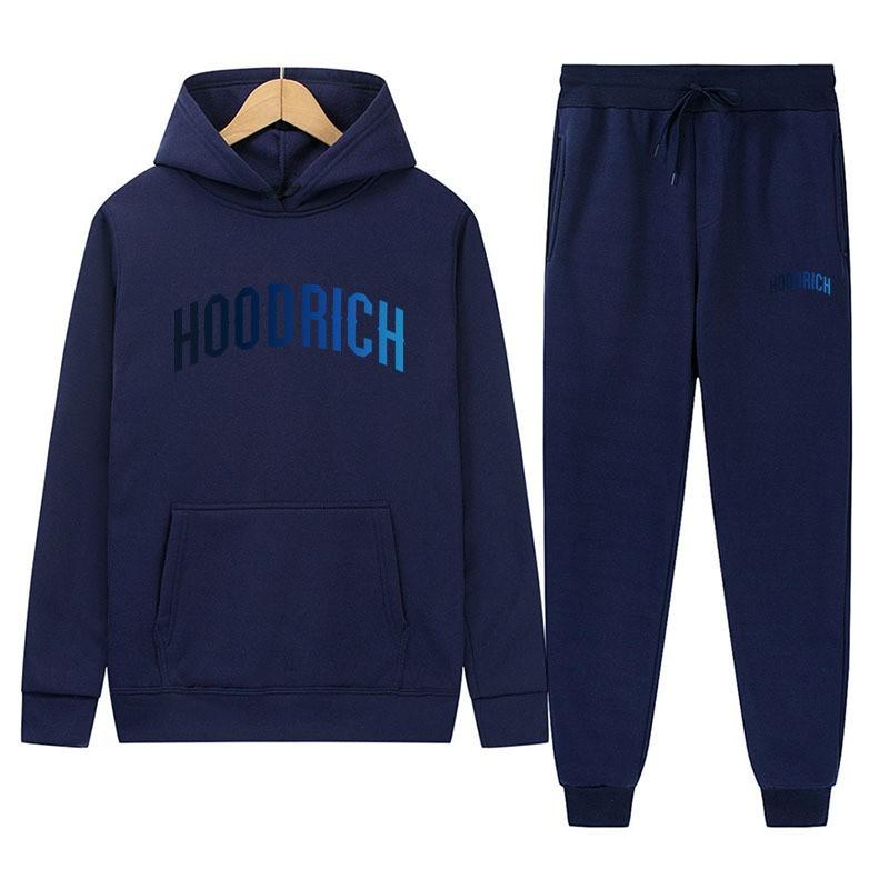 Completo Sportivo da Uomo con Cappuccio Misto Cotone Tuta Manica Lunga Pantaloni Outfit Casual 2025
