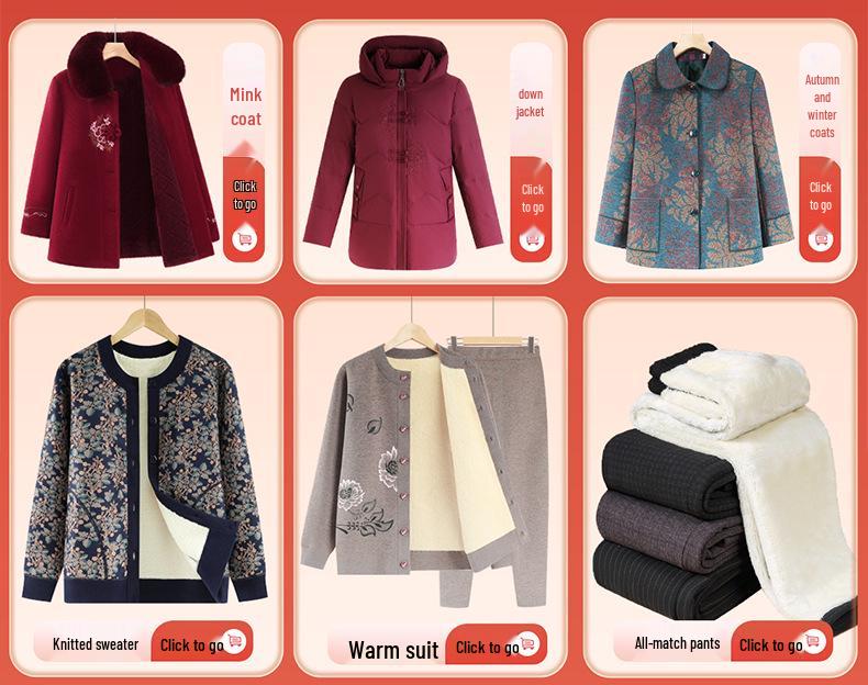 Damen Winterjacke aus Baumwolle mit Samt für Mittelalte und Ältere