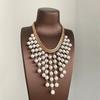 Exaggerated Style Pearl Multilayer Necklace Adjustable Imitation  Pearl Necklace  Beach