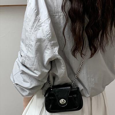 Mini Crossbody Bag PU Leather Small Square Messenger Bag Women Lipstick Coin Purse Storage Pouch Handbag Flip-Up Chain Bag