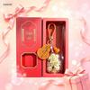 Shuibei 999 Fine Gold Gourd Pendant Keychain with Cute Money Flower Design