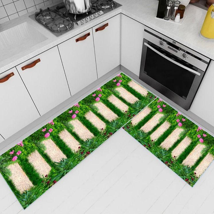 Home Kitchen Floor Mat Anti Slip Water Absorbing Entrance Door Floor Mat Bathroom and Toilet Floor Mat