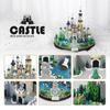 6180PCS Magic Castle Sakura House Building Blocks City Street Model With LED Lights Mini Bricks Toys Children's Christmas Gifts