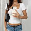 Ladies' Short Sleeved Temperament Casual And Fashionable Design Sense Spring And Summer Top Y2K Sexy Waist Cinching Short Sleeved T-Shirt