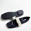Fashion Cozy Ballet Flats Women Fashion Pleated Elastic Band Swan Pattern Design Mary Janes Shoes for Women Elegant Square Toe Loafers