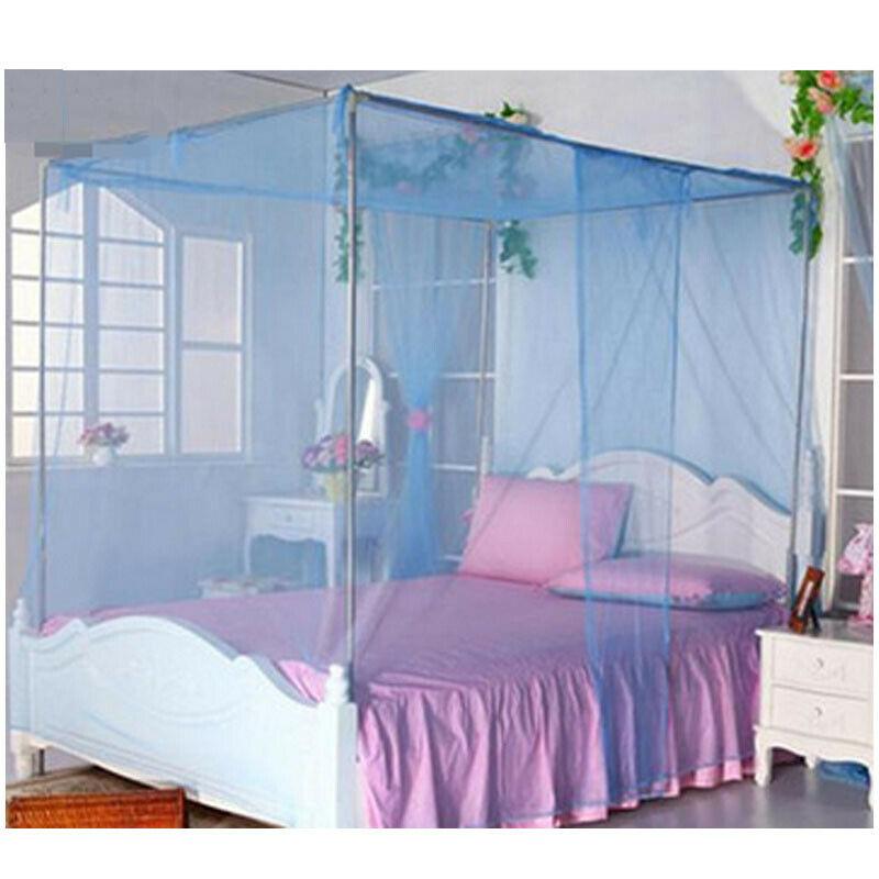 2026 Summer Home Mosquito Nets 4 Corner Post Bed Canopy Net Double Bed Lightweight Fashion Bedding Mosquito Nets