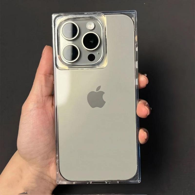 Square Transparent Soft Anti Drop Shockproof Phone Case Compatible With Apple Iphone