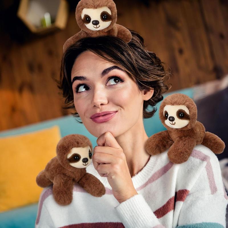 Leneș de 16 cm pe umăr, Jucărie de pluș magnetică, Leneș magnetic pentru umăr, Animal de pluș, Joc interactiv, Accesoriu costum, Recuzită cosplay