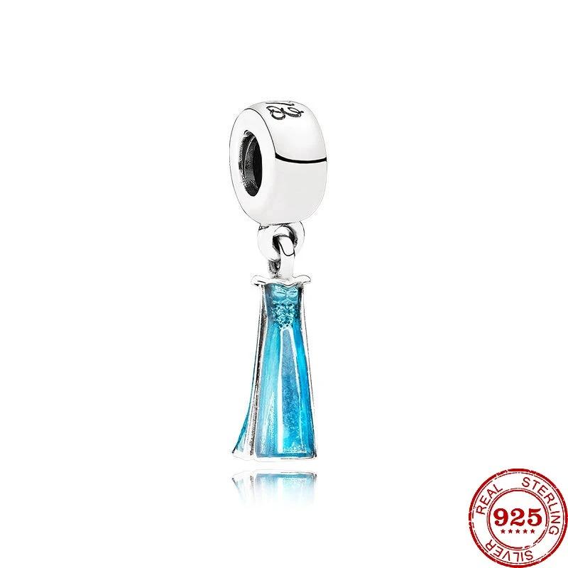 S925 Silver Disney Princess Charms Mermaid Elsa Belle Snow White Beads Fit Original Bracelet DIY Pendant Women Jewelry