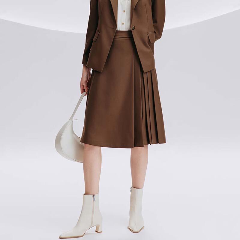 JESSIE Elegant High-Waist Pleated Midi Skirt XL