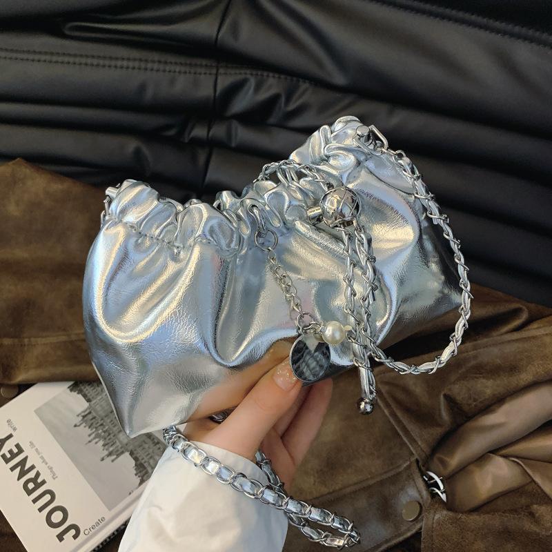 

Bag Women s 2025 Summer New Small Square Bag Korean Folded Portable Messenger Bag Chain Underarm Cloud Shoulder Bag