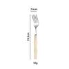 304 Stainless Steel Gold Cutlery Set with Violet Acrylic Bamboo Joint Handles: Includes Knife, Fork, and Spoon for Hotel Light Luxury Use.