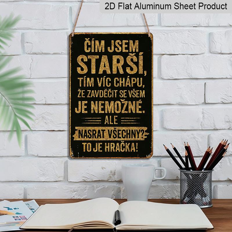 2D Flat, 1pc Czech Slogan Tin Sign 7.87x11.81inch | Aluminum Metal Wall Art | Vintage Style Decor for Home, Restaurant, Cafe, Bar, Garage | Funny