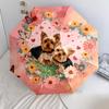 Yorkshire Terrier and Heart pattern, automatic folding umbrella, portable and foldable design, 8 ribs, a Christmas or birthday gift.