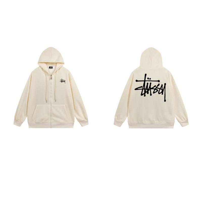 Mens Hooded Zip-Up Fleece-Lined Sweatshirt With Letter Print Casual Oversized Pullover Winter Jacket