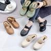 Fashion Women Mules 2025 Summer Elegant Square Closed Toe Flat Slippers Female Shoes Casual Leather Black White Slides Big Size