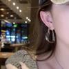 2026 Trendy Fashion Y2K Silver Color Geometric Heart Irregularity Big Hoop Earrings For Women Punk Jewelry Accessories Gift