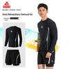 Peak Men's Long-Sleeve Faux Two-Piece Swimsuit Set