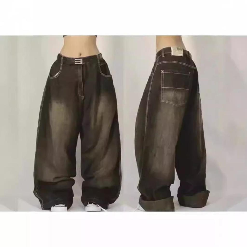 Blugi Drepți cu Talie Înaltă, Stil Retro Hip-Hop Y2K, pentru Femei, 2024