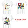 White Cartoon Animal Letters Print Kids T-Shirts Summer Fashion Street Outdoor Casual T-shirt Tops for Boy and Girl's Tees Top