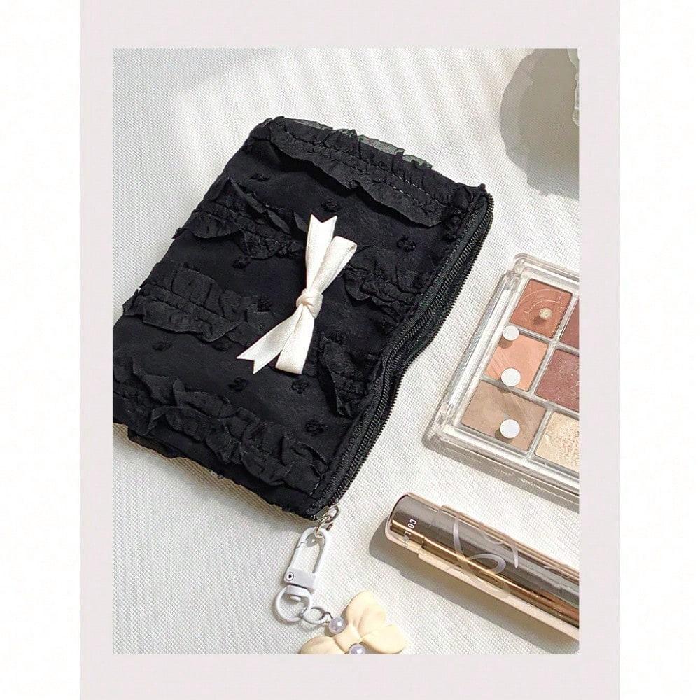 Cosmetic Bag Lace Bow Change Bag Clutch Bag Women's Storage Bag