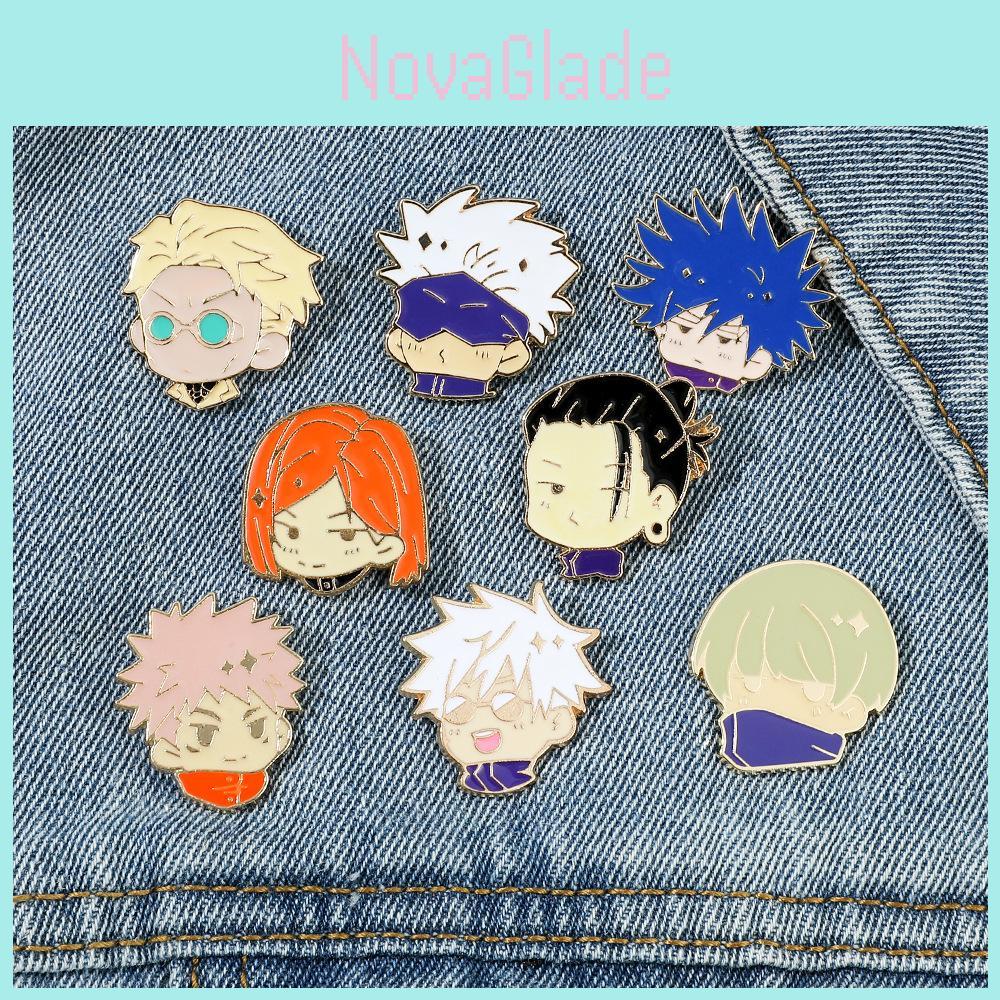 Q Version Anime Pin Badge For Jujutsu Kaisen Fans Alloy Material Cartoon Character Design