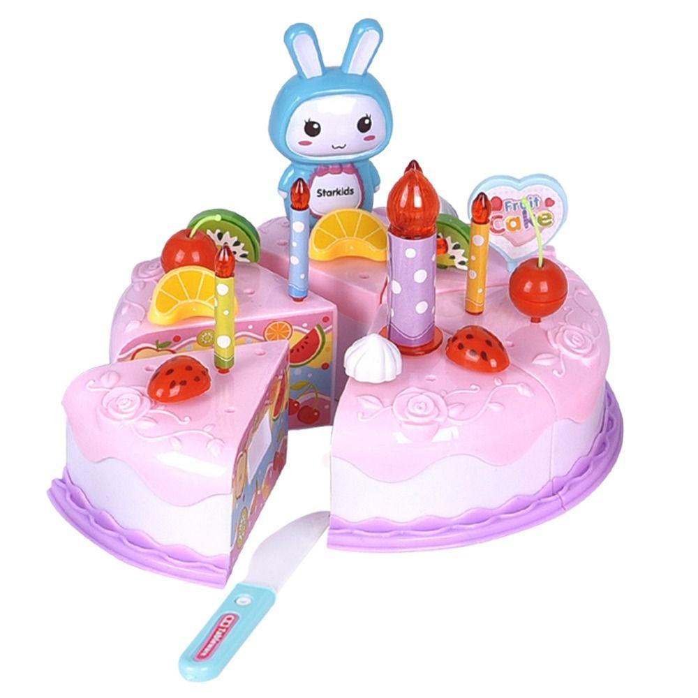 37/38PCS Multicolor Birthday Cake Cutting Toys Playing Role Game Kitchen Toy Gift