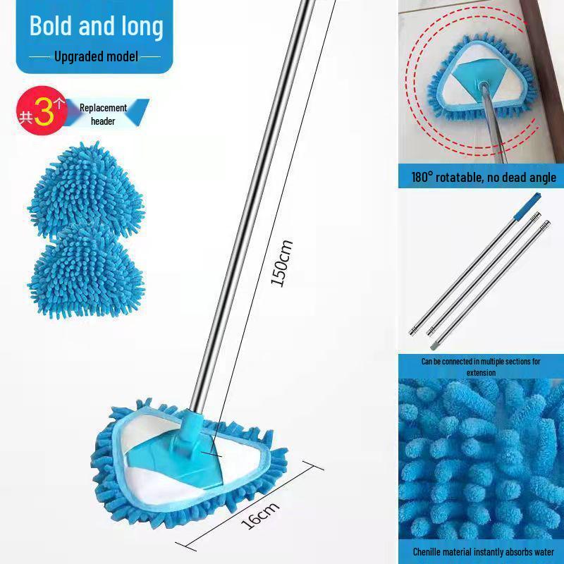 Mini Mocio Triangolare in Chenille per Pareti e Soffitti - Pulitore Domestico Leggero