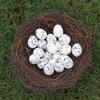 10 szt. Sztuczne przepiórcze jaja Świetny detal Mały owalny kształt Kontrastowy kolor Dekoracja ogrodowa Mikro krajobraz Mini symulowany ptak