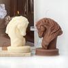 DIY Half cylindrical horse head statue candle silicone mold horse sculpture resin mold gypsum concrete cement silicone mold
