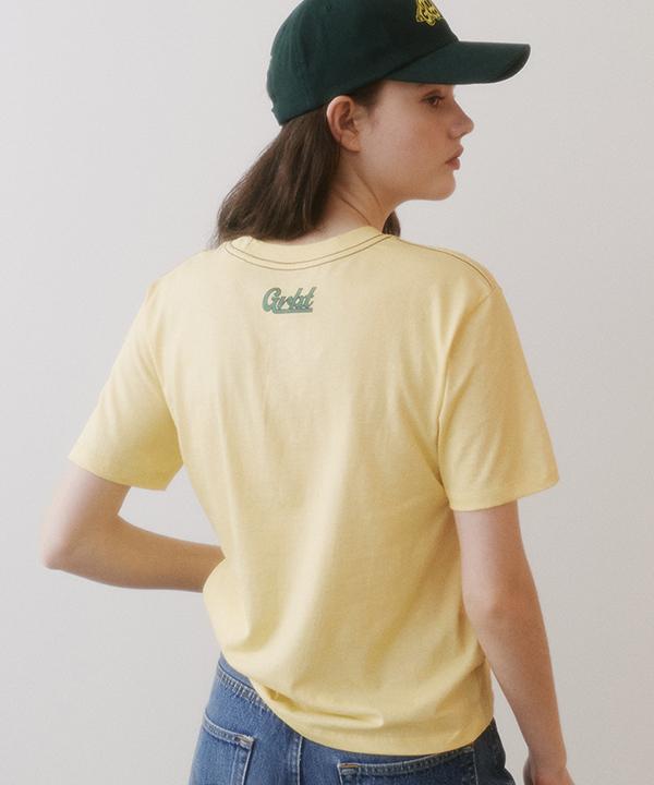 GREENBUTTER Pigment Stitch Point Logo Tee (Yellow)