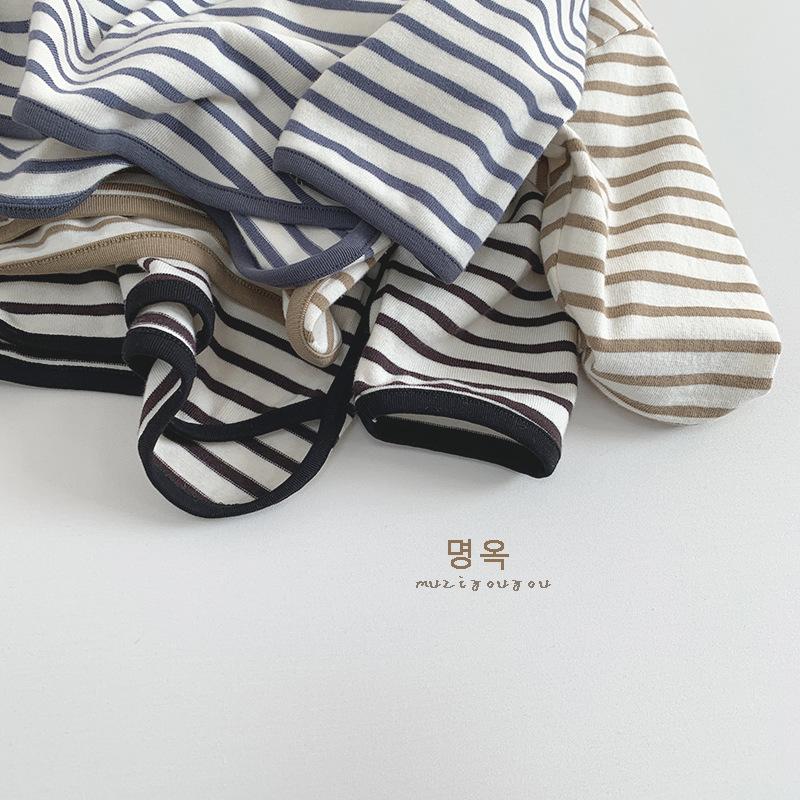 Striped Casual Long Sleeve Basic T Shirt For Boys And Girls Kids Top