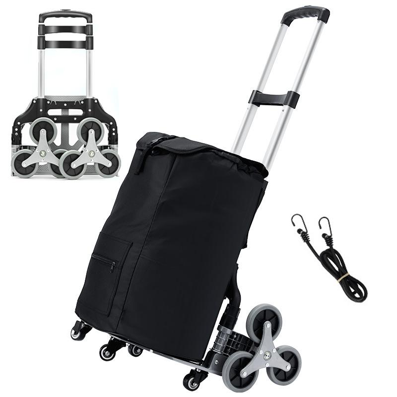 Stair-climbing handcart, portable luggage cart, cargo-pulling and shopping cart, aluminum alloy foldable small cart