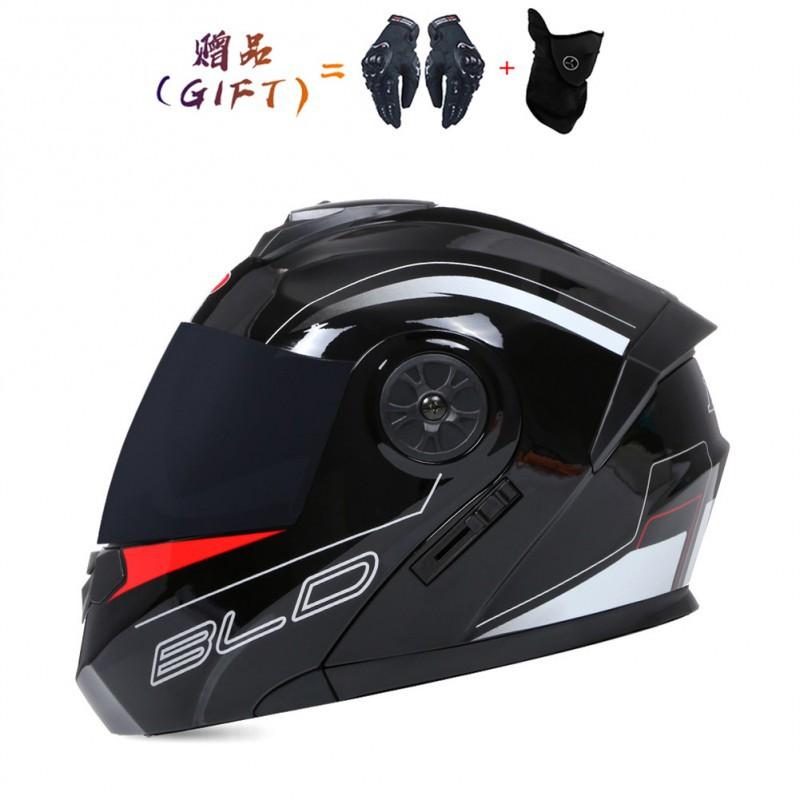 Capacete de Bicicleta Elétrica BLD Capacete de Motocicleta Lente Dupla Completa Exposta Universal para Ciclismo Todas as Estações