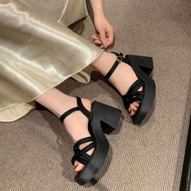 Fashion 2025 New Summer Casual Waterproof Women's Sandals Fashionable Increased Heel Platform Wedges Stylish Roman Loafers for Women