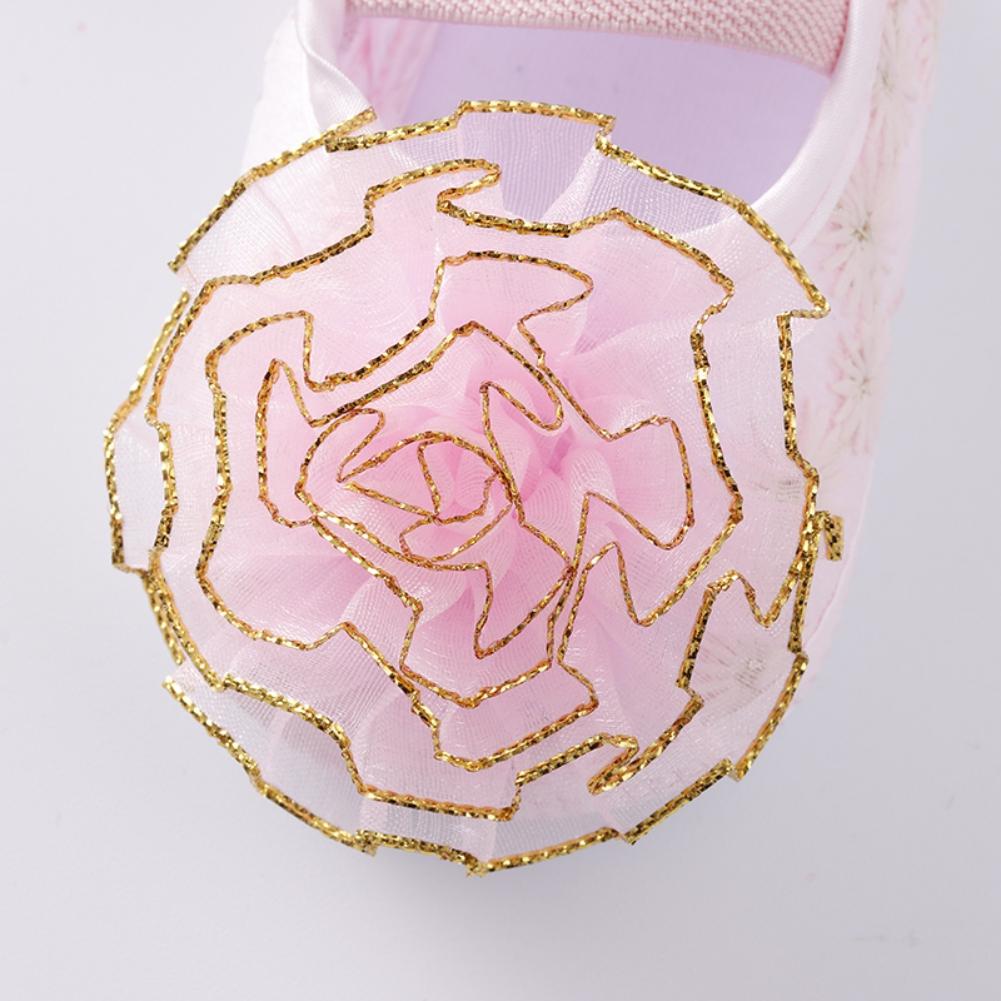 Boty pro novorozence Křest Holčička Krajkové Boty Batole Prewalker Roztomilé dětské měkké boty pro 0-18M s gumičkou do vlasů