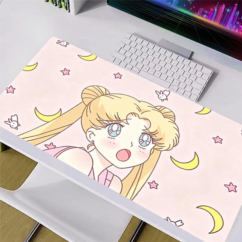 Hd Print Anime Mouse Pad Pink Keyboard Pad SSailor Moons Office Desk Mat AntiSlip Pc Accessories Pad Large Size Gamer Mousepad
