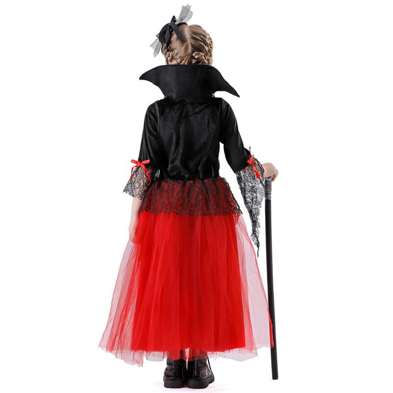 Halloween Costume Dress Girls Vampire Devil Witch Cosplay Party Outfit Stage Performance