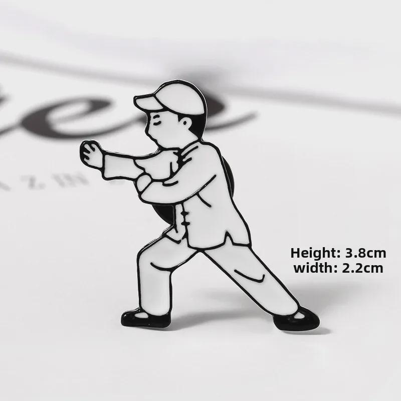 Kung Fu Legierung Tropfender Charakter Brosche - Cartoon Stil Anhänger für Taschen