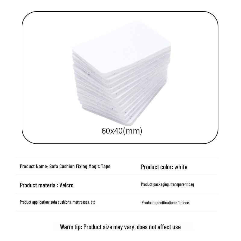 Needle-Free Sofa Cushion Fasteners: Non-Slip Hook & Loop Stickers with Self-Adhesive Backing