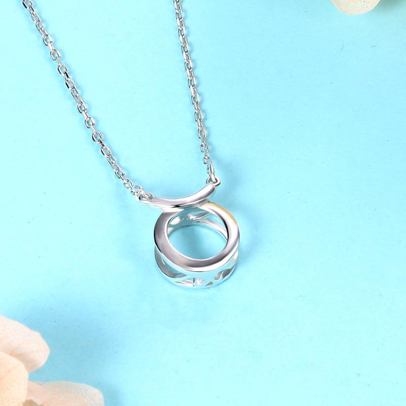 Jewelry Simple Round Necklace Fashion Light Luxury Ox Ring Pendant Personalized Clavicle Chain