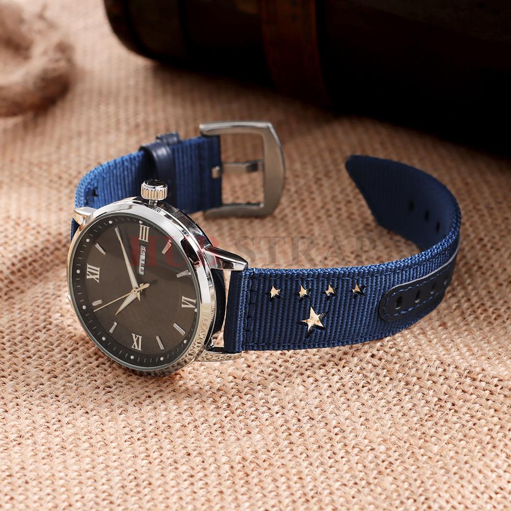18/20/22mm Nylon Watch Band Star Holes Weave Soft Strap Military Sport Bracelet for Seiko Quick Release Universal Wristband