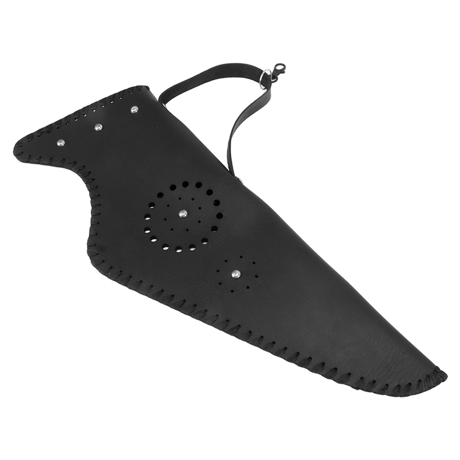 

Тримач для стріл для стрільби з лука Шкіряний традиційний плечовий колчан на спину з ременем для полювання на відкритому повітрі, тренувань по мішенях, чорний