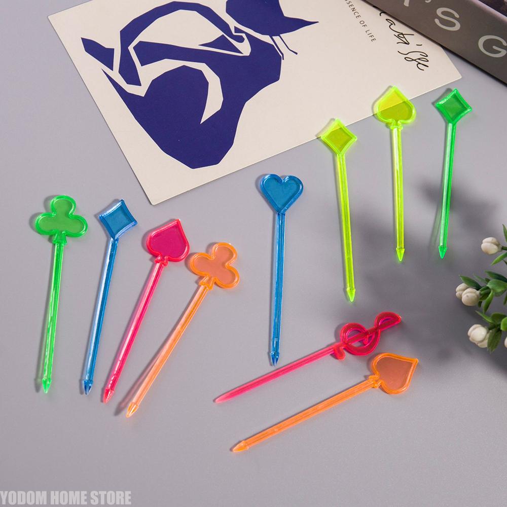 100Pcs Animal Flamingo Heart Party Supplies Food Pick Buffet Fruit Fork Snack Cake Dessert Salad Sticks Cocktail Toothpick Skewe