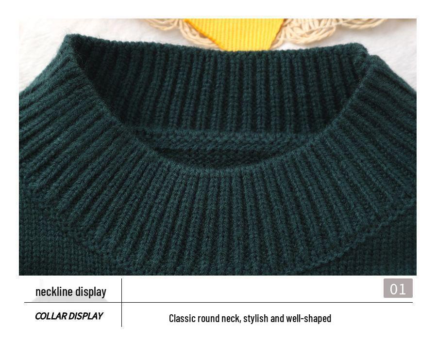 2023 Fall/Winter Floral Pattern Knit Sweater Set for Girls