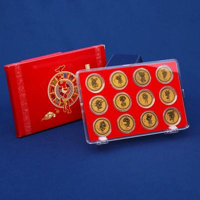 Zwölf Tierkreiszeichen Goldfolien-Neujahrs-Gedenkschmuck