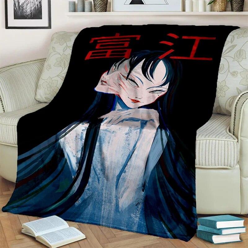 3D Horror Ghost Junji Ito Tomie Kawakami Blanket,Soft Throw Blanket for Home Bedroom Bed Sofa Picnic Travel Office Cover Blanket