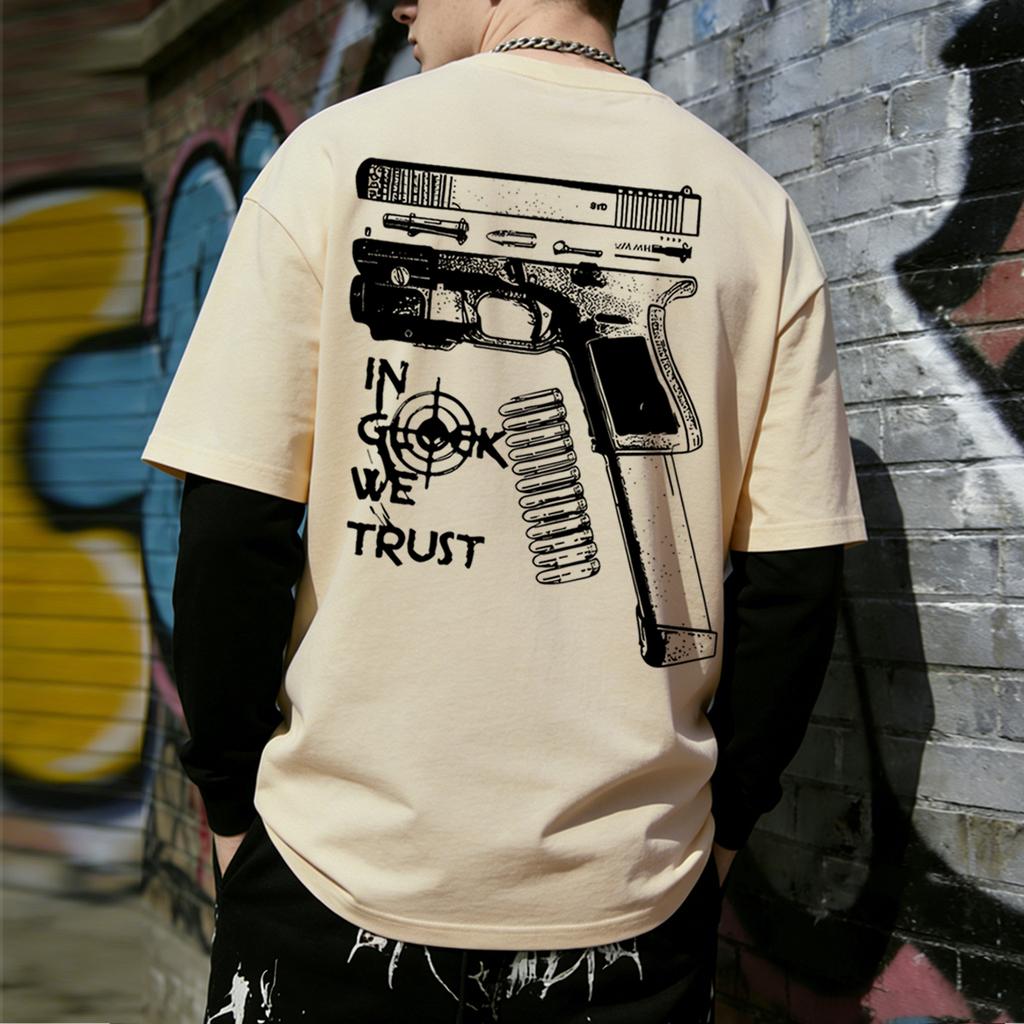Men's Oversized Double-sided Print Streetwear Cotton T-shirt