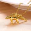 Modern Dinosaur Pendant Necklace Children Gold Color Chain Necklace Cute Wildlife Jewelry for Dinosaur Enthusiasts