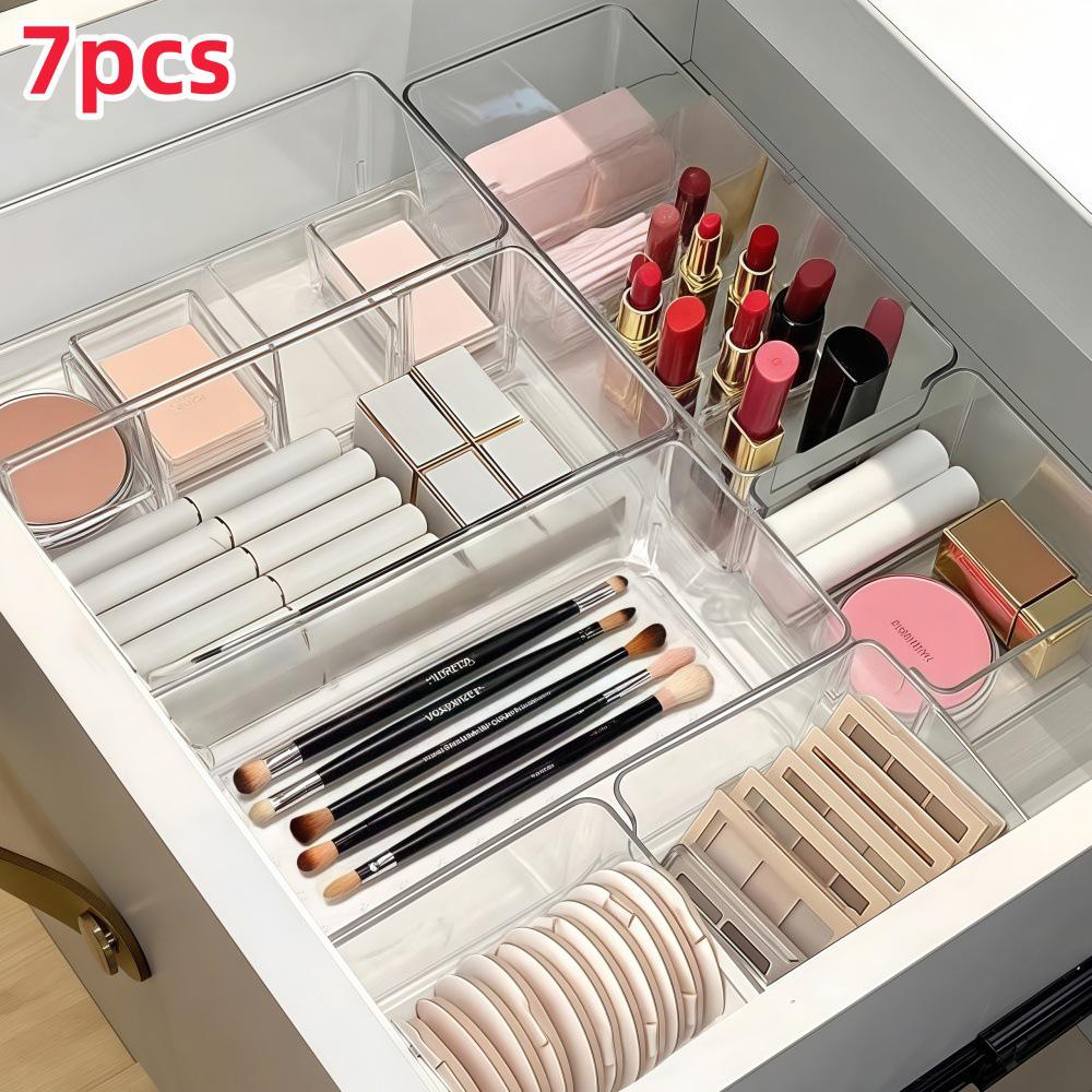 Acrylic Transparent Desk Organizer and Storage Box Set